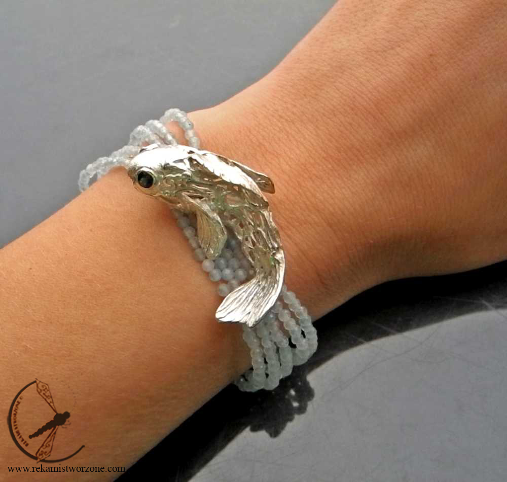 Fish – bracelet with aquamarines