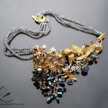 Hummingbirds in Wisteria – Necklace